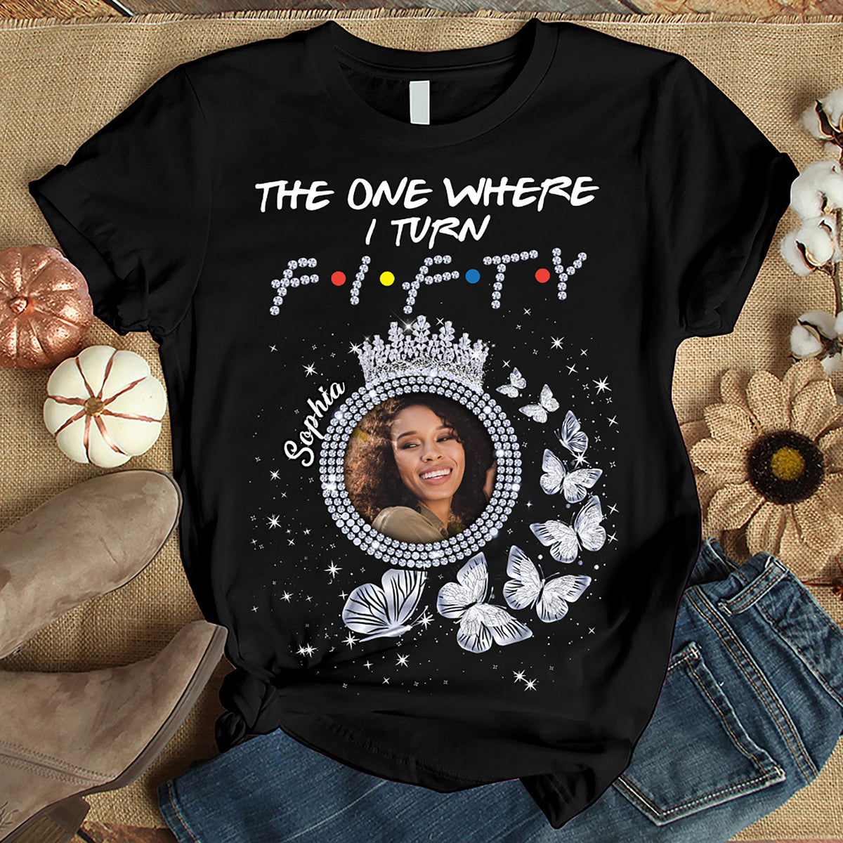 Custom Face Photo 50&#39;s Birthday Shirt, 50th Birthday Unique T Shirt For Woman, Custom Birthday Shirt, Her Gifts For 50 Years Old, Custom Picture Tee, Personalized Birthday Shirt-YPT-HMT