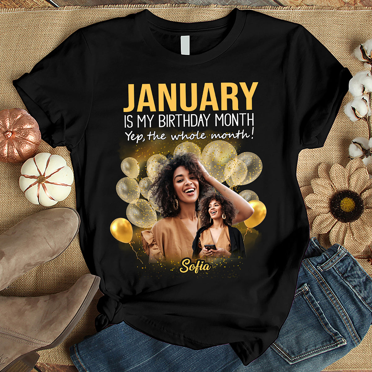 Custom January Birthday Shirt For Woman, Queens Are Born In January Gifts, Melanin Afro Woman Shirt, Black Girl Tee, Afro Queen Gift-YPT-HMT