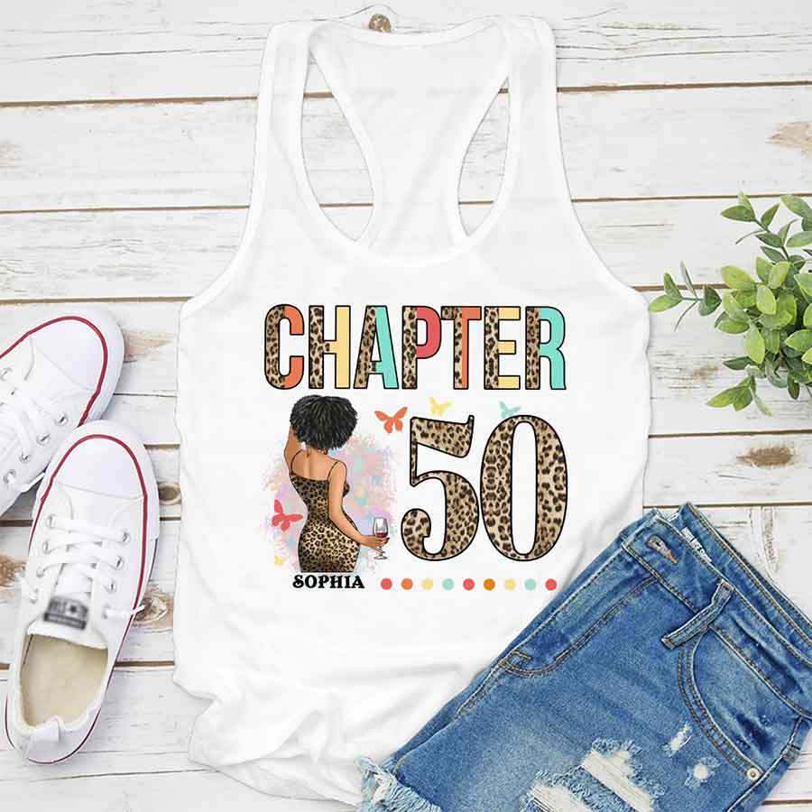 Chapter 50, 50th Birthday Unique T Shirt For Woman, Custom Birthday Shirt, Her Gifts For 50 Years Old , Turning 50 Birthday Cotton Shirt - YPT-HCT