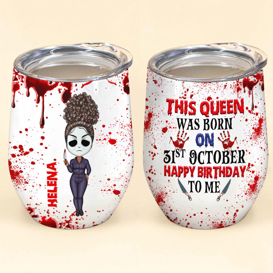 Personalized Wine Tumbler - Birthday Gift For October Queen, October birthday gifts, October Birthday Gift idea For Her