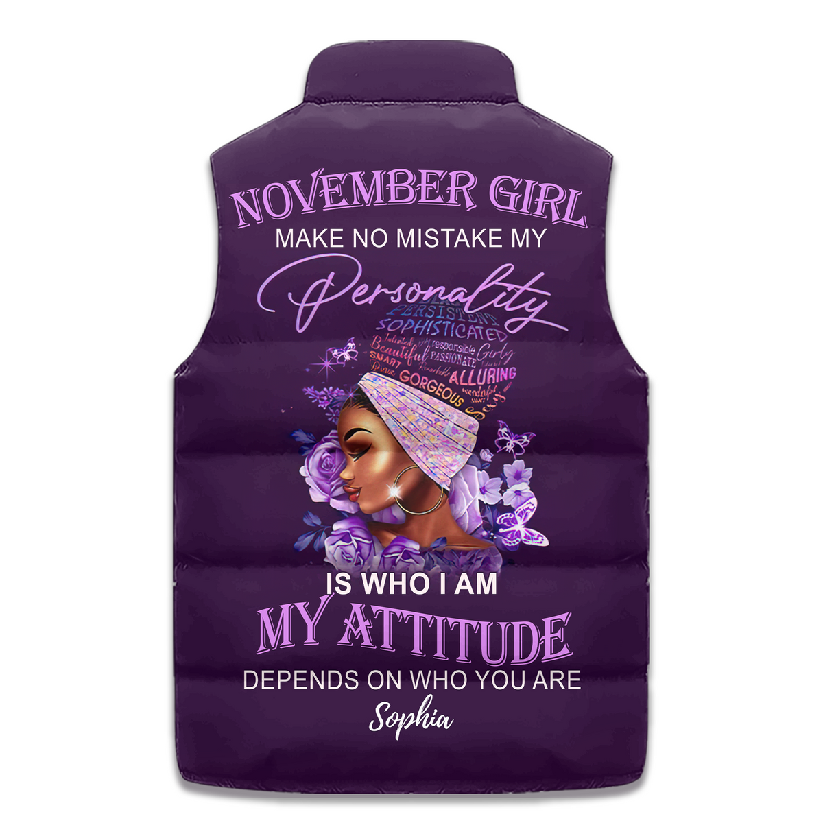 Puffer Vest - Personalized November Birthday Month, Gift Ideas For November Birthday For Girls