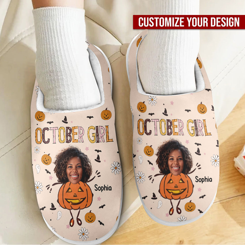Personalized Slippers, Custom Birthday Gifts For October Girls, October Birthday Gifts For Black Woman