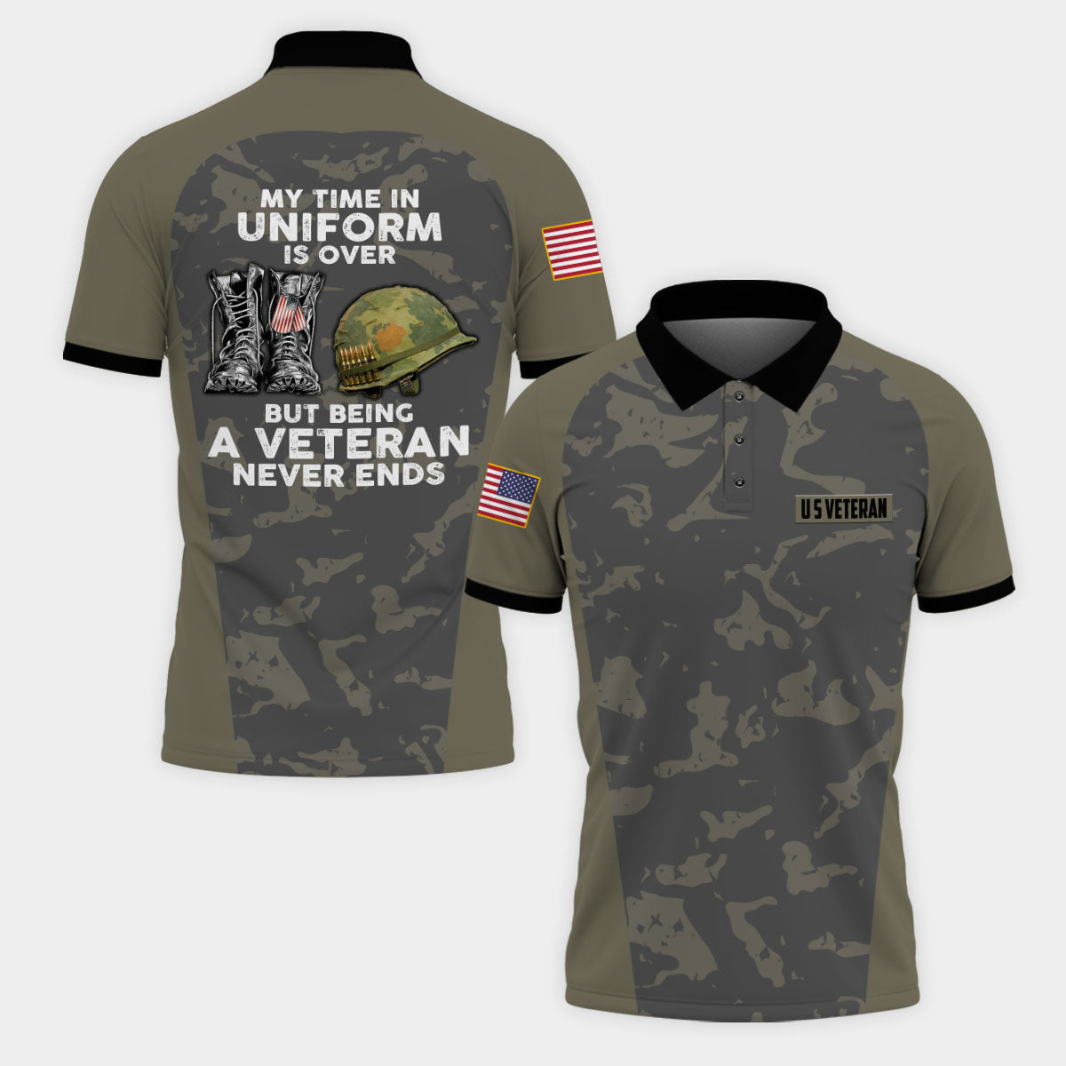 My Time In Uniform Is Over But Being A Veteran Never Ends Polo