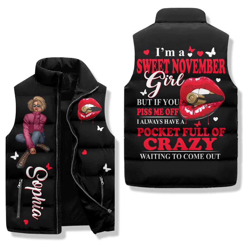 Puffer Vest - November Birthday Gifts, Custom Birthday Gift, Queens Are Born In November