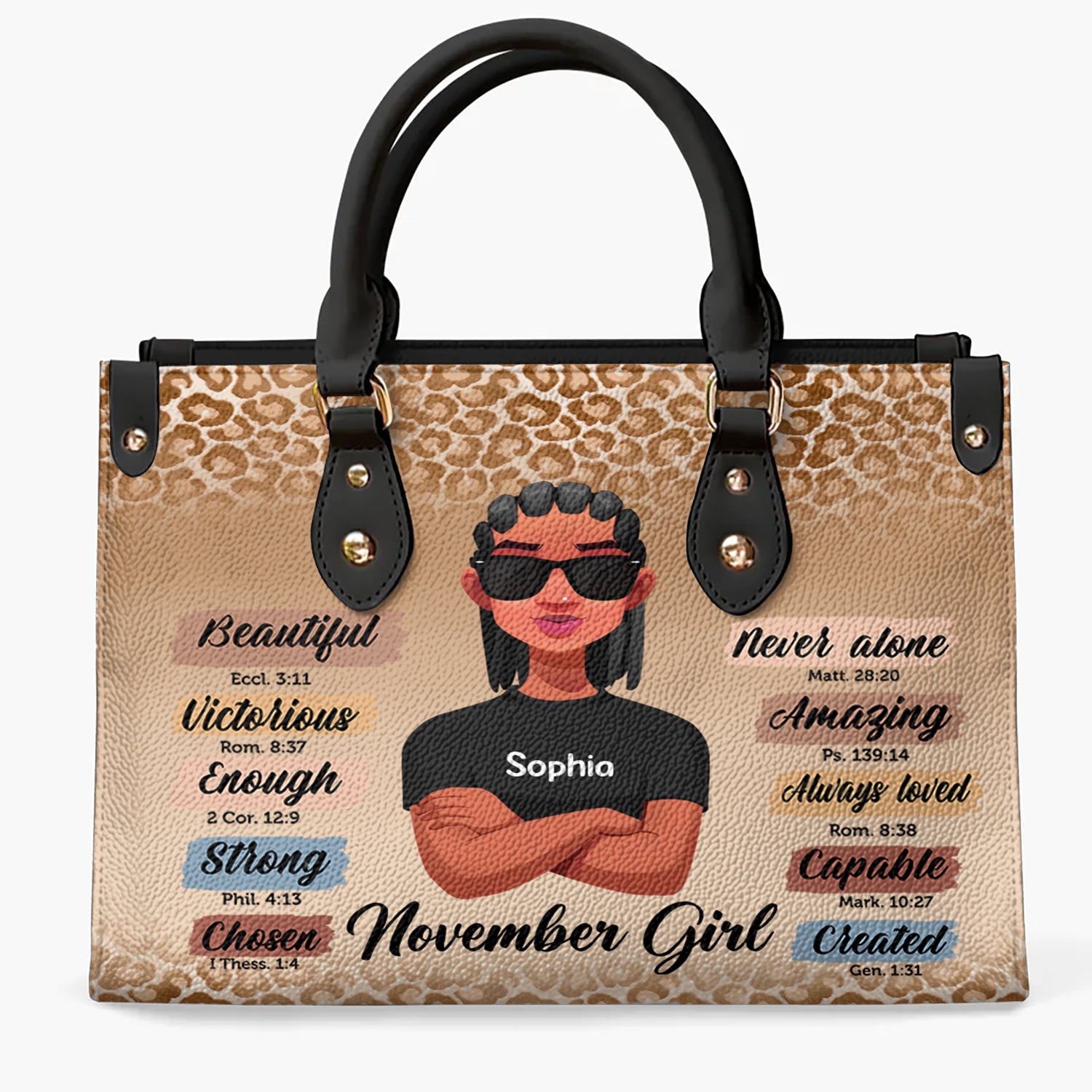 Personalized Leather Bag - November Birthday Gifts For November Queens, Queen Was Born In November