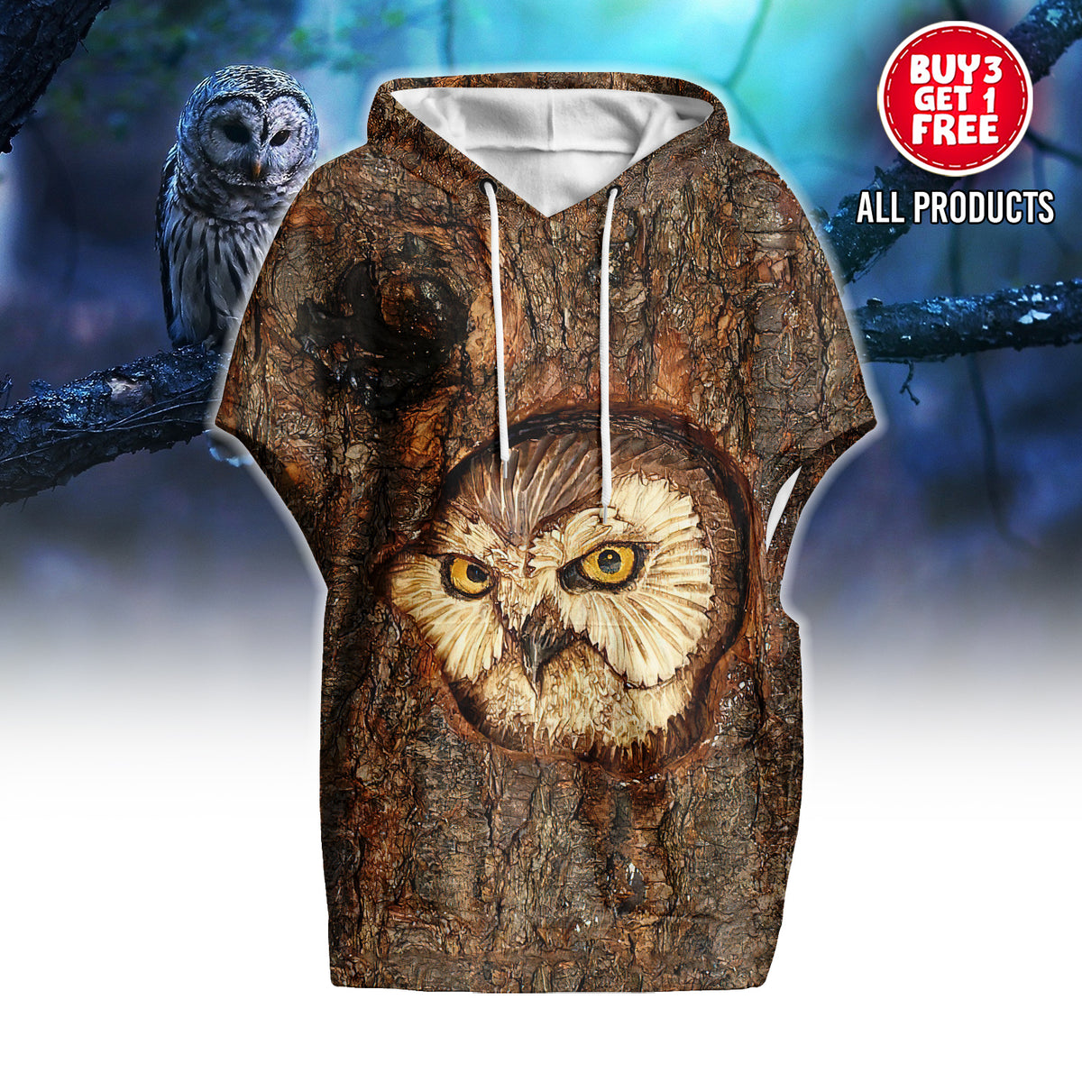 Women's Knitted Fleece Cloak With Kangaroo Pocket- Personalized Gift Ideas For Owl Lovers