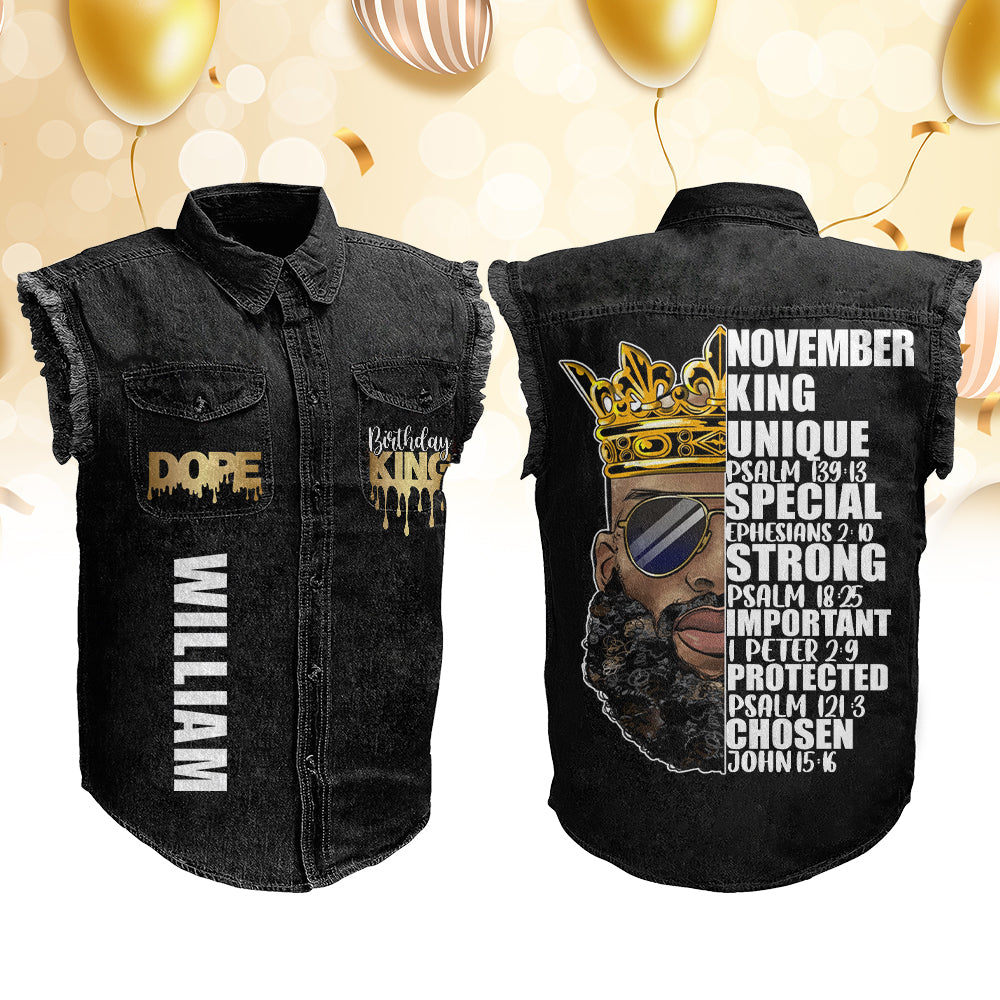Sleeveless Cutoff jacket - Personalised November Month Birthday Gifts, Gift Ideas November Month Birthday Man