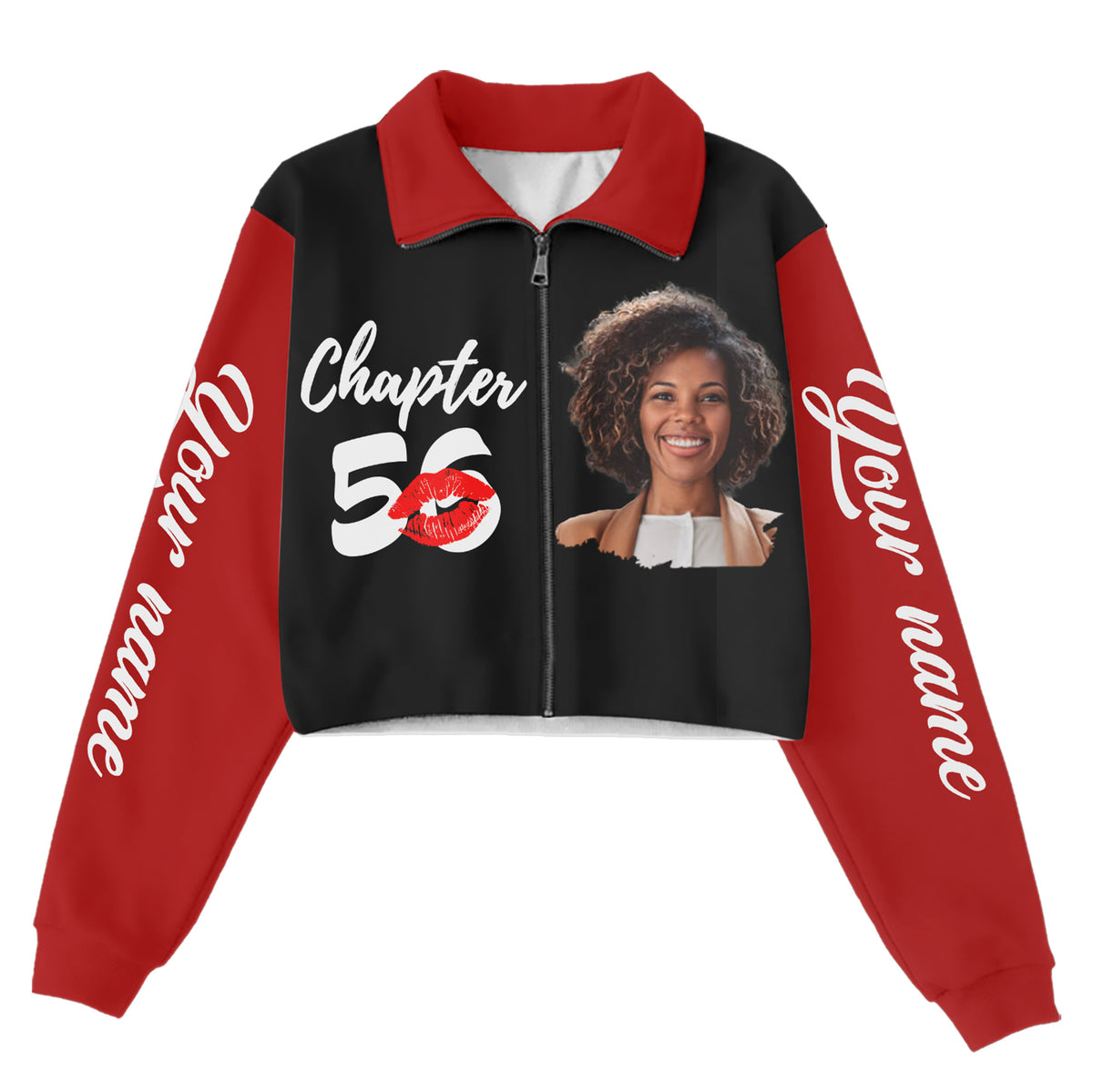 Women‘s Lapel Collar Cropped Sweatshirt - Chapter 56, Fabulous Since 1970 - ALK