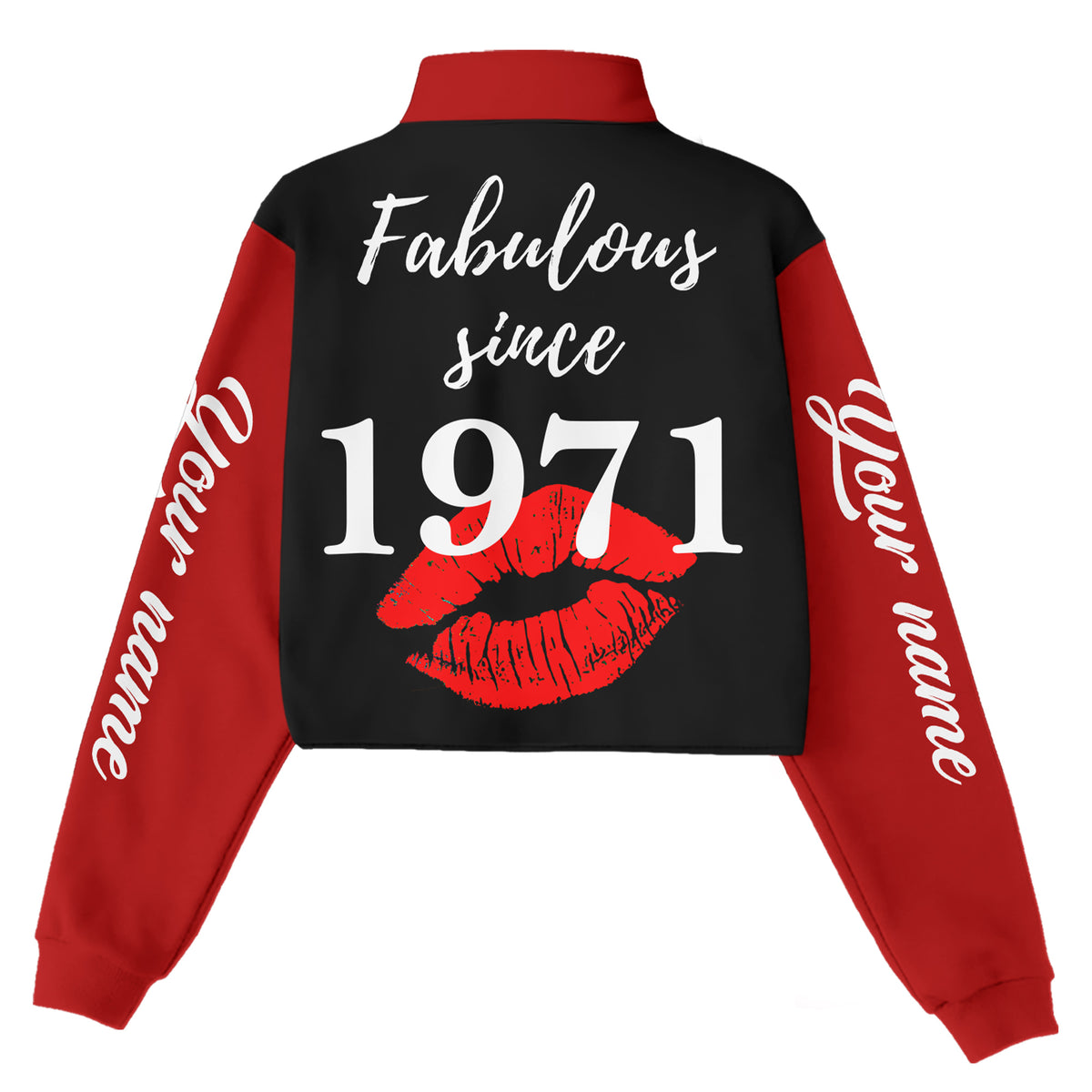Women‘s Lapel Collar Cropped Sweatshirt - Chapter 55, Fabulous Since 1971 - ALK