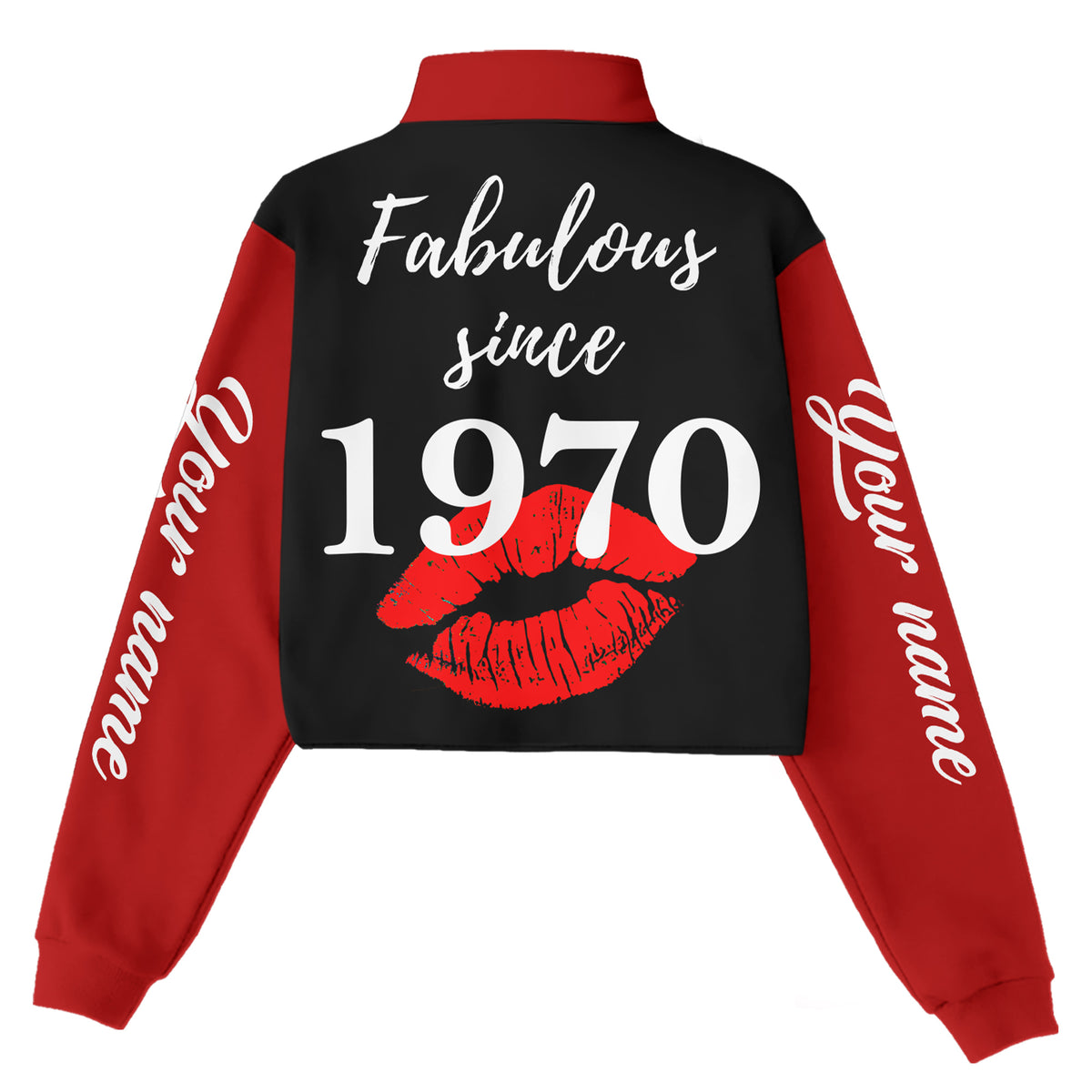 Women‘s Lapel Collar Cropped Sweatshirt - Chapter 56, Fabulous Since 1970 - ALK