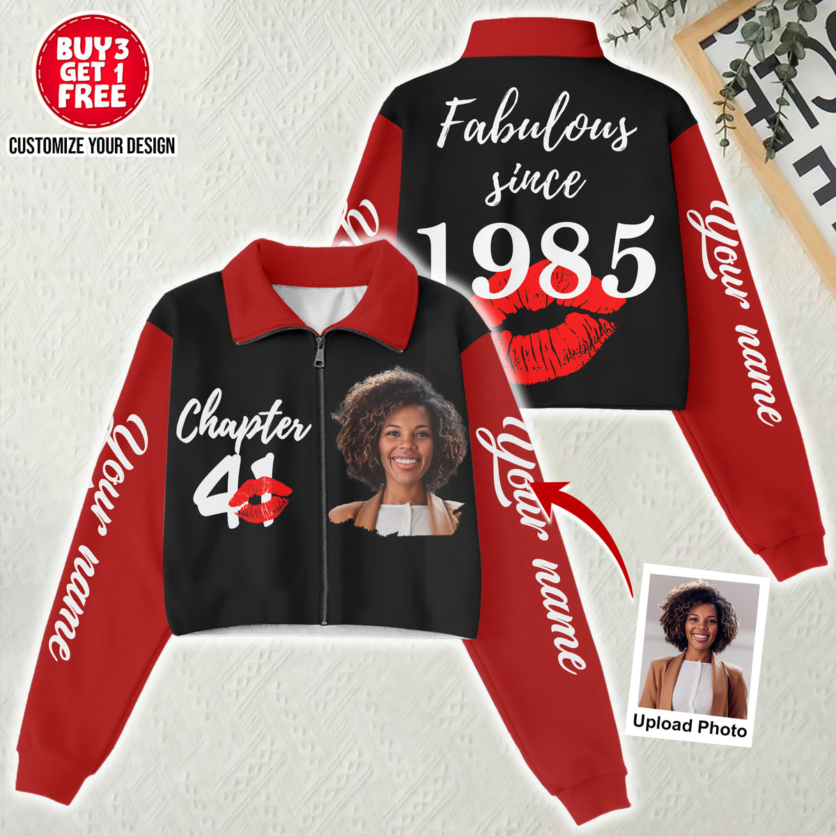 Women‘s Lapel Collar Cropped Sweatshirt - Chapter 41, Fabulous Since 1985 - ALK