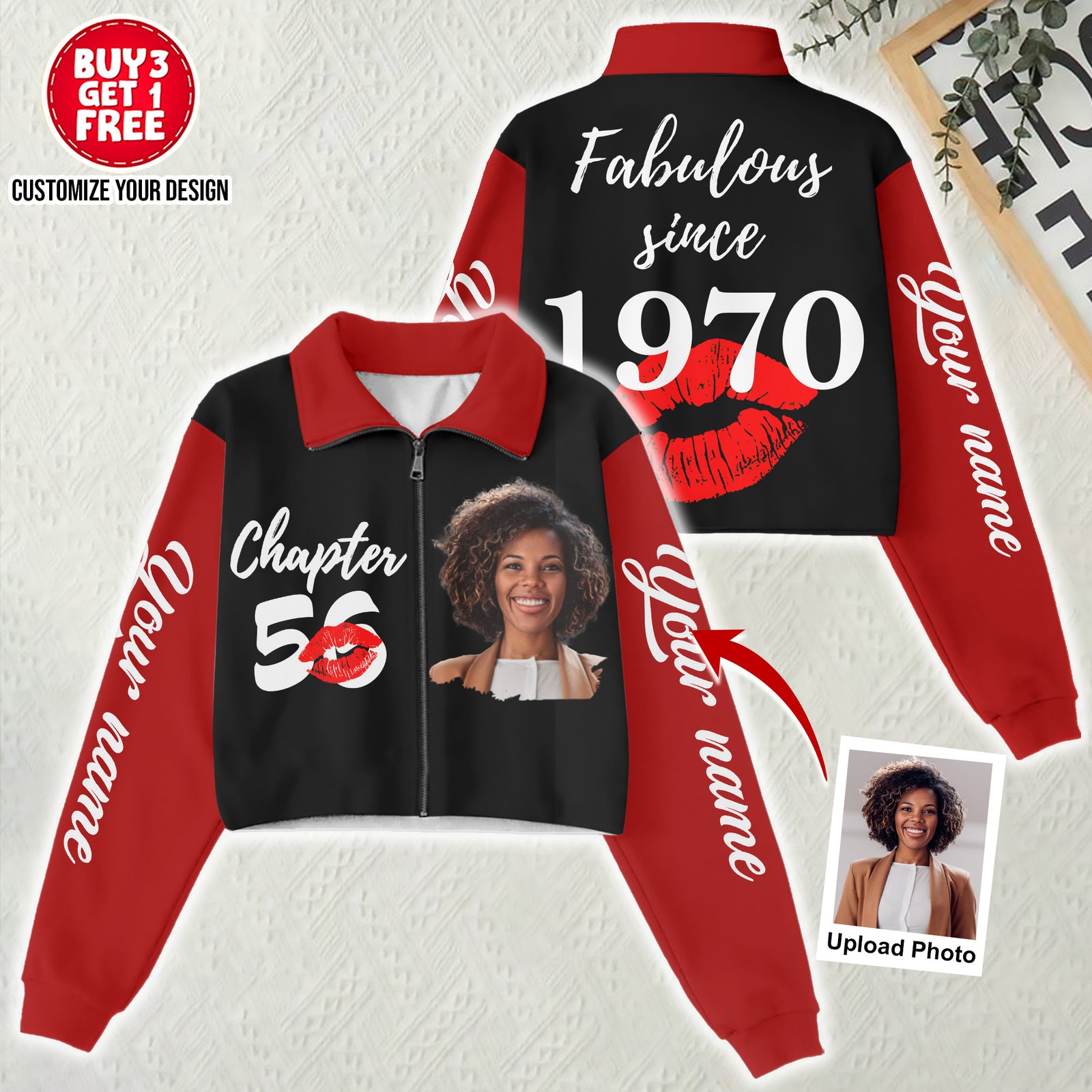 Women‘s Lapel Collar Cropped Sweatshirt - Chapter 56, Fabulous Since 1970 - ALK