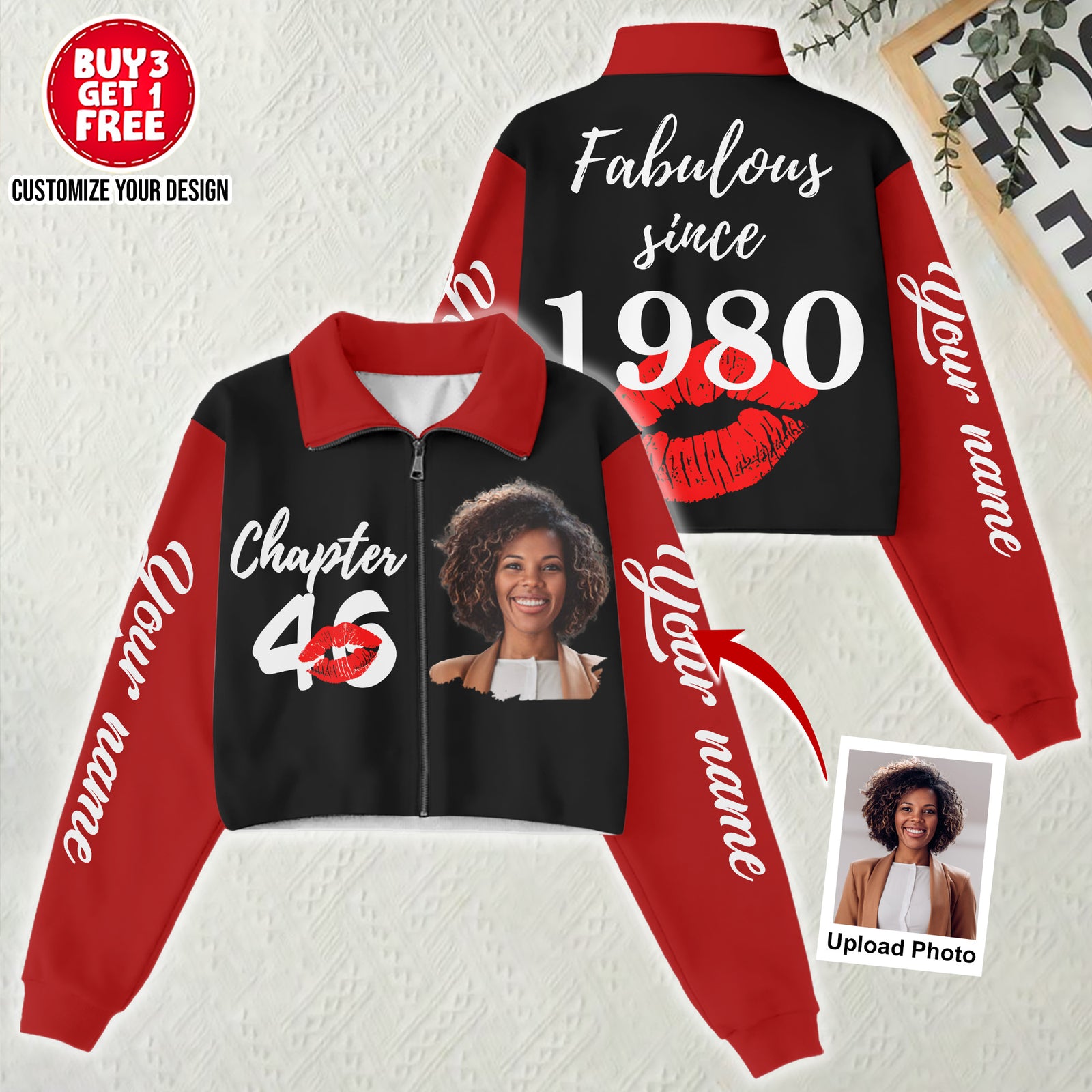 Women‘s Lapel Collar Cropped Sweatshirt - Chapter 46, Fabulous Since 1980 - ALK