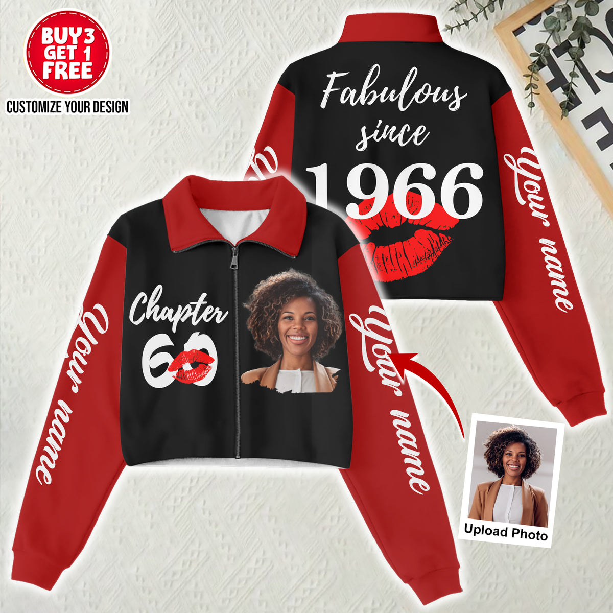 Women‘s Lapel Collar Cropped Sweatshirt - Chapter 60, Fabulous Since 1966 - ALK