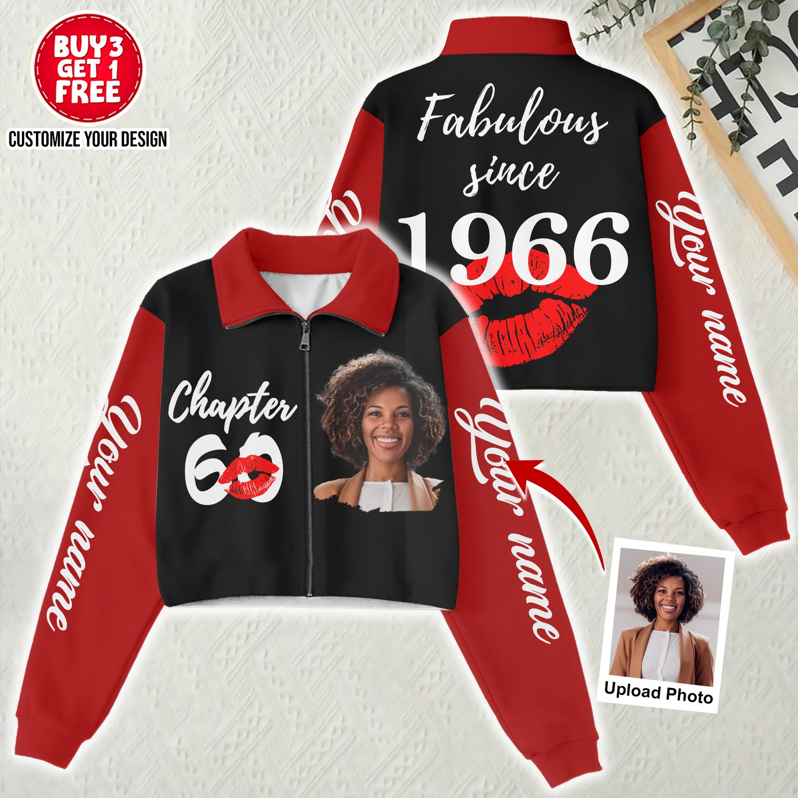 Women‘s Lapel Collar Cropped Sweatshirt - Chapter 60, Fabulous Since 1966 - ALK
