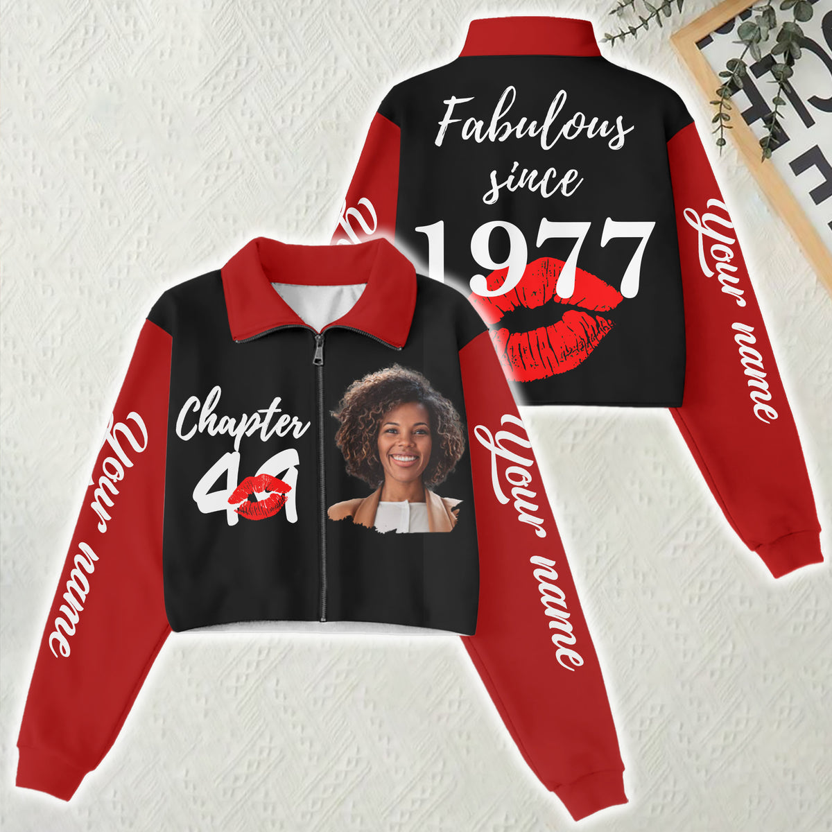Women‘s Lapel Collar Cropped Sweatshirt - Chapter 49, Fabulous Since 1977 - ALK