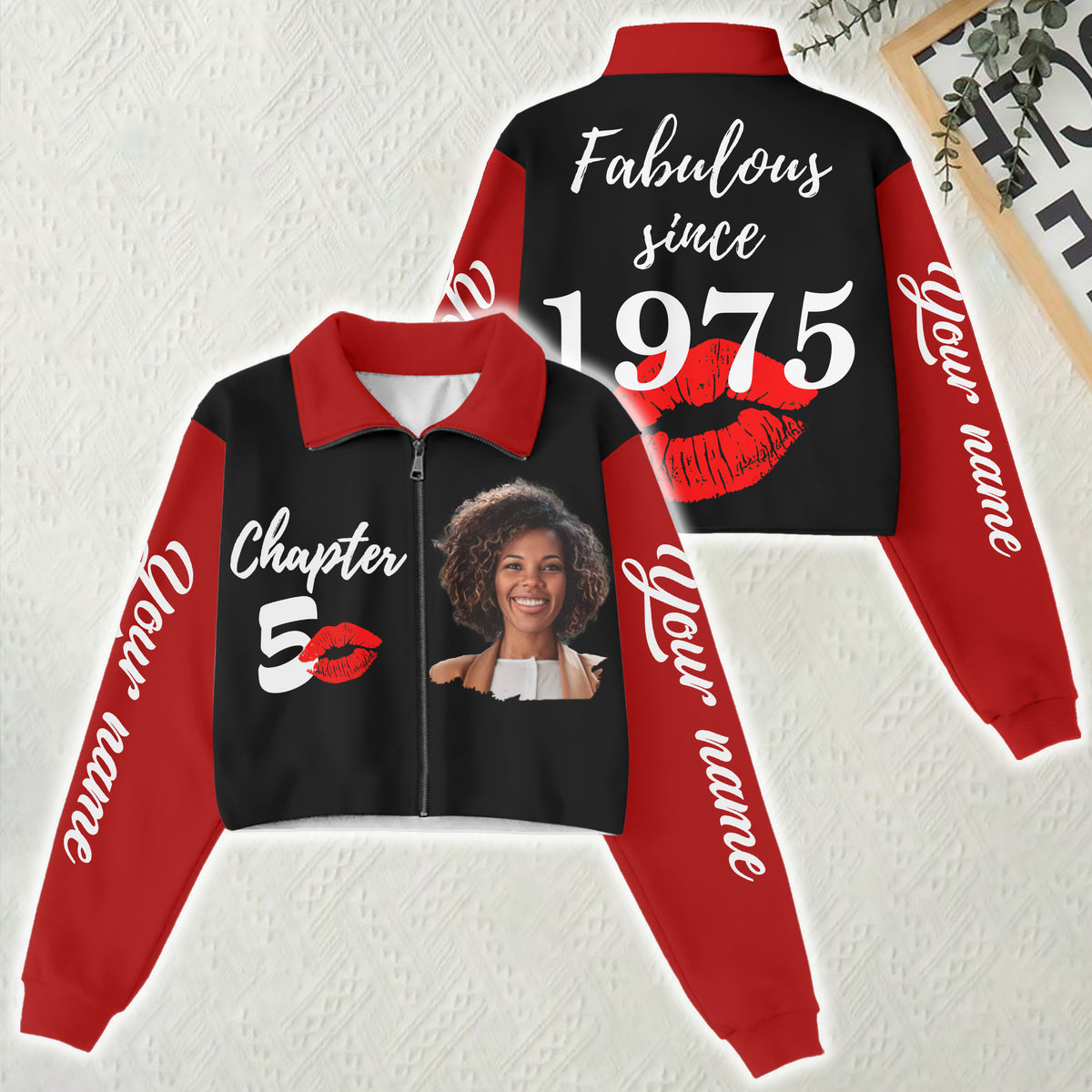 Women‘s Lapel Collar Cropped Sweatshirt - Chapter 50, Fabulous Since 1975 - ALK