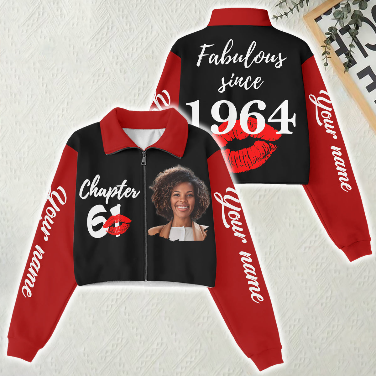 Women‘s Lapel Collar Cropped Sweatshirt - Chapter 61, Fabulous Since 1964 - ALK