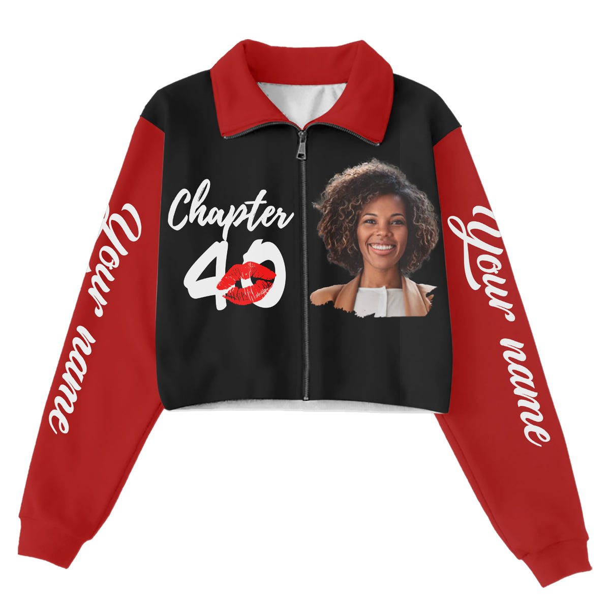 Women‘s Lapel Collar Cropped Sweatshirt - Chapter 40, Fabulous Since 1986 - ALK