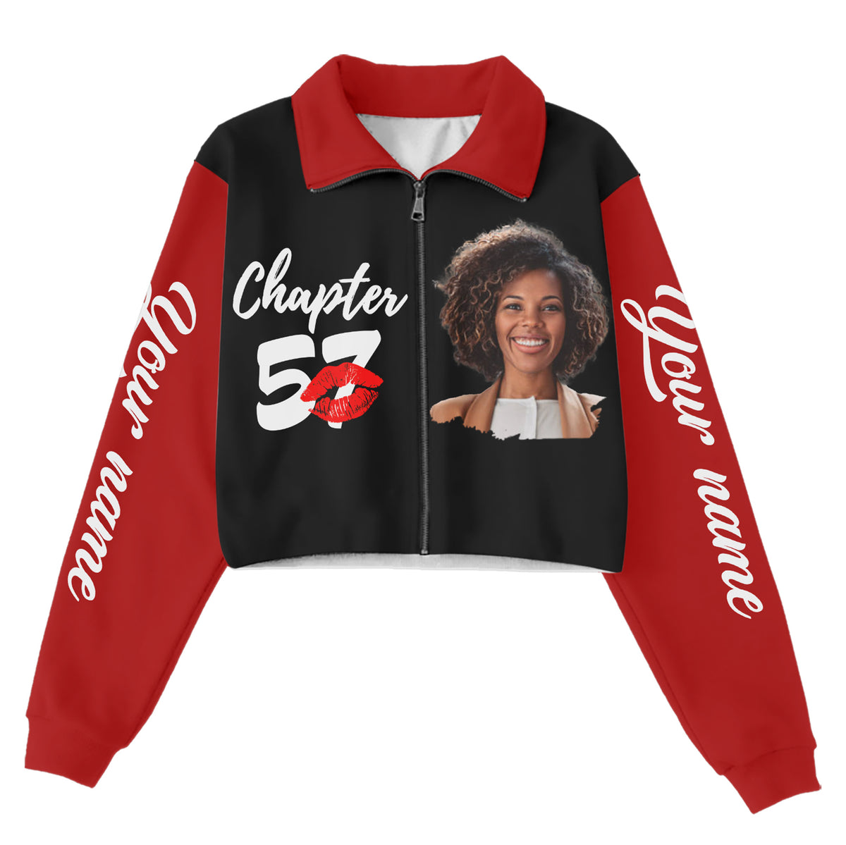 Women‘s Lapel Collar Cropped Sweatshirt - Chapter 57, Fabulous Since 1968 - ALK