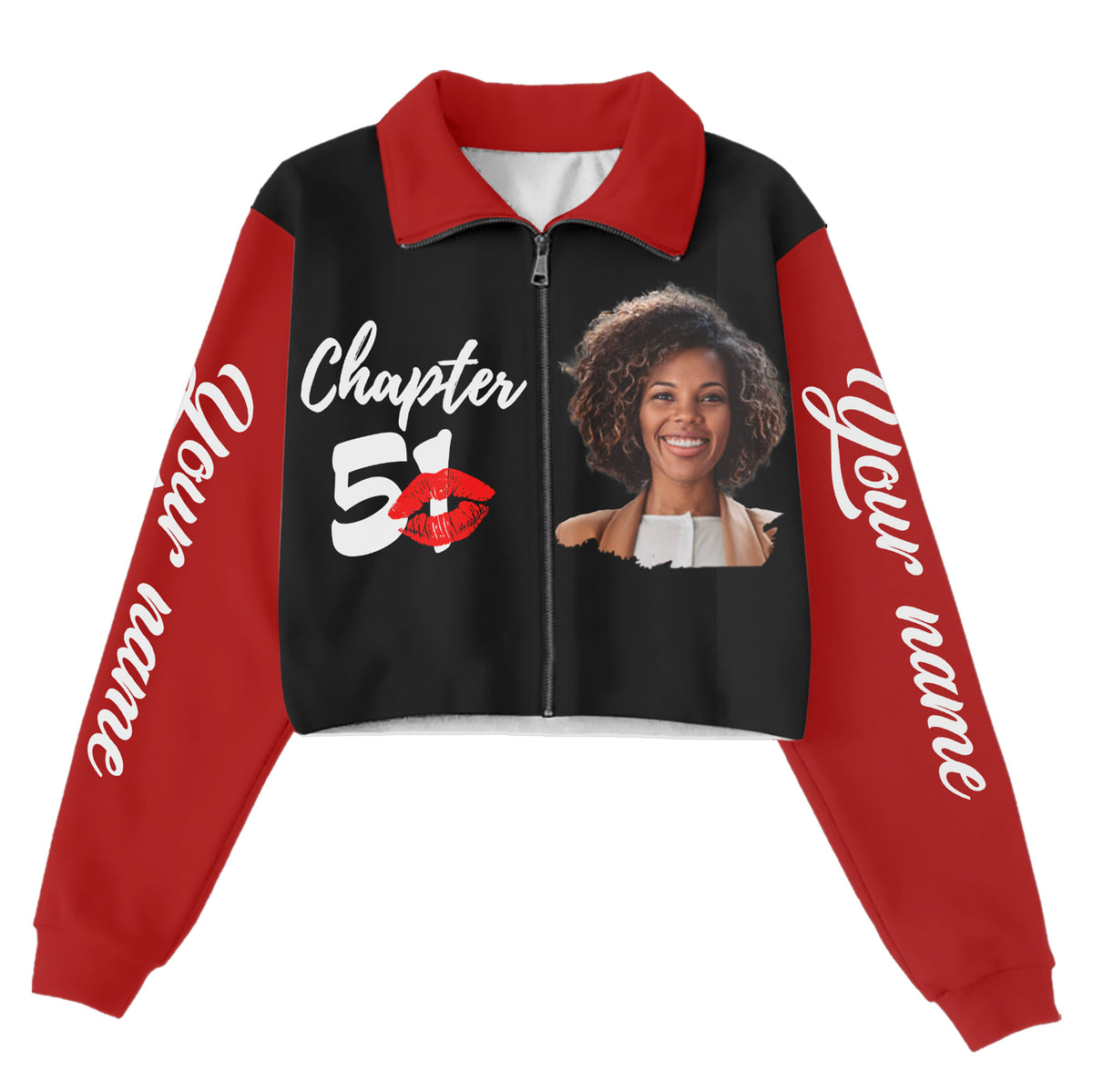 Women‘s Lapel Collar Cropped Sweatshirt - Chapter 51, Fabulous Since 1975 - ALK
