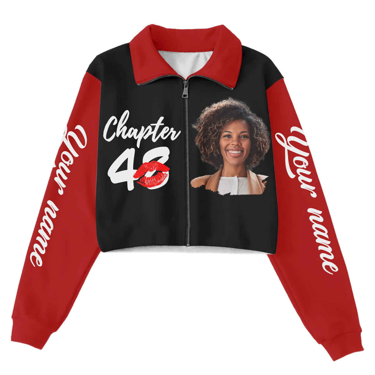 Women‘s Lapel Collar Cropped Sweatshirt - Chapter 48, Fabulous Since 1977 - ALK