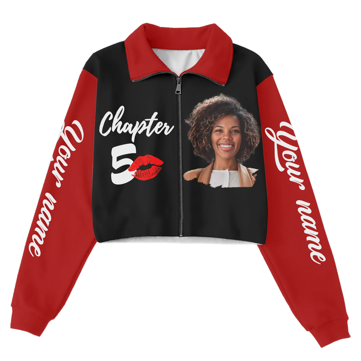 Women‘s Lapel Collar Cropped Sweatshirt - Chapter 50, Fabulous Since 1975 - ALK