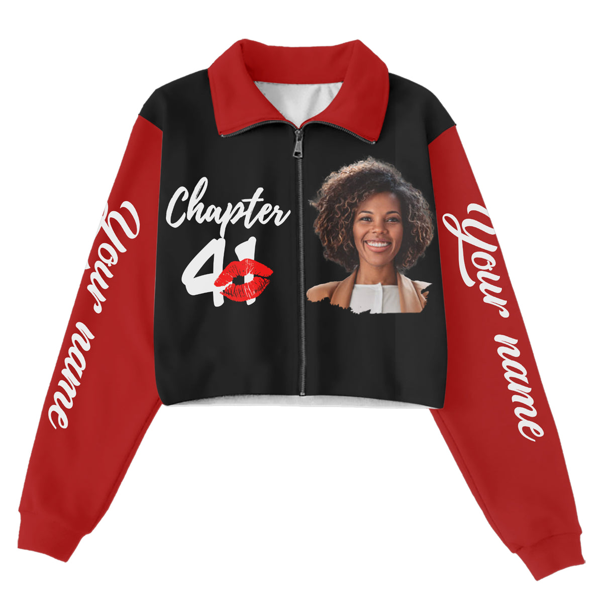 Women‘s Lapel Collar Cropped Sweatshirt - Chapter 41, Fabulous Since 1985 - ALK