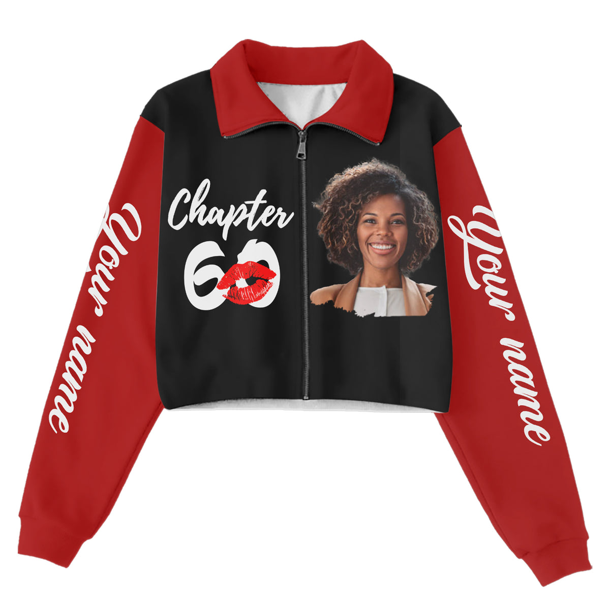 Women‘s Lapel Collar Cropped Sweatshirt - Chapter 60, Fabulous Since 1966 - ALK