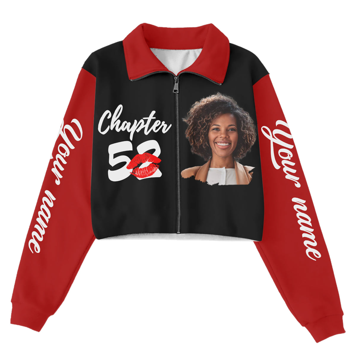 Women‘s Lapel Collar Cropped Sweatshirt - Chapter 52, Fabulous Since 1973 - ALK