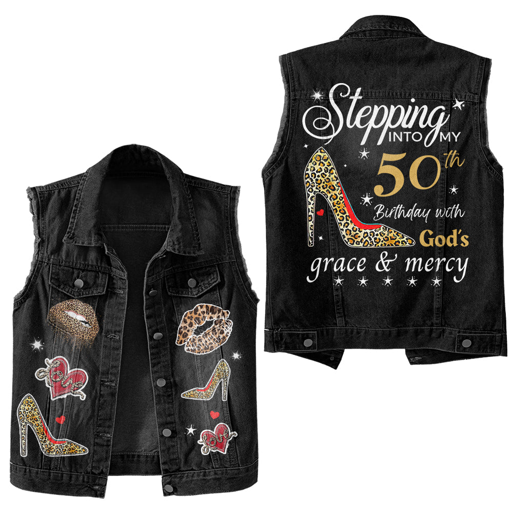 Premium Log Denim Vest - Personalised 50th Birthday Gifts, Gift Ideas 50th Birthday Woman