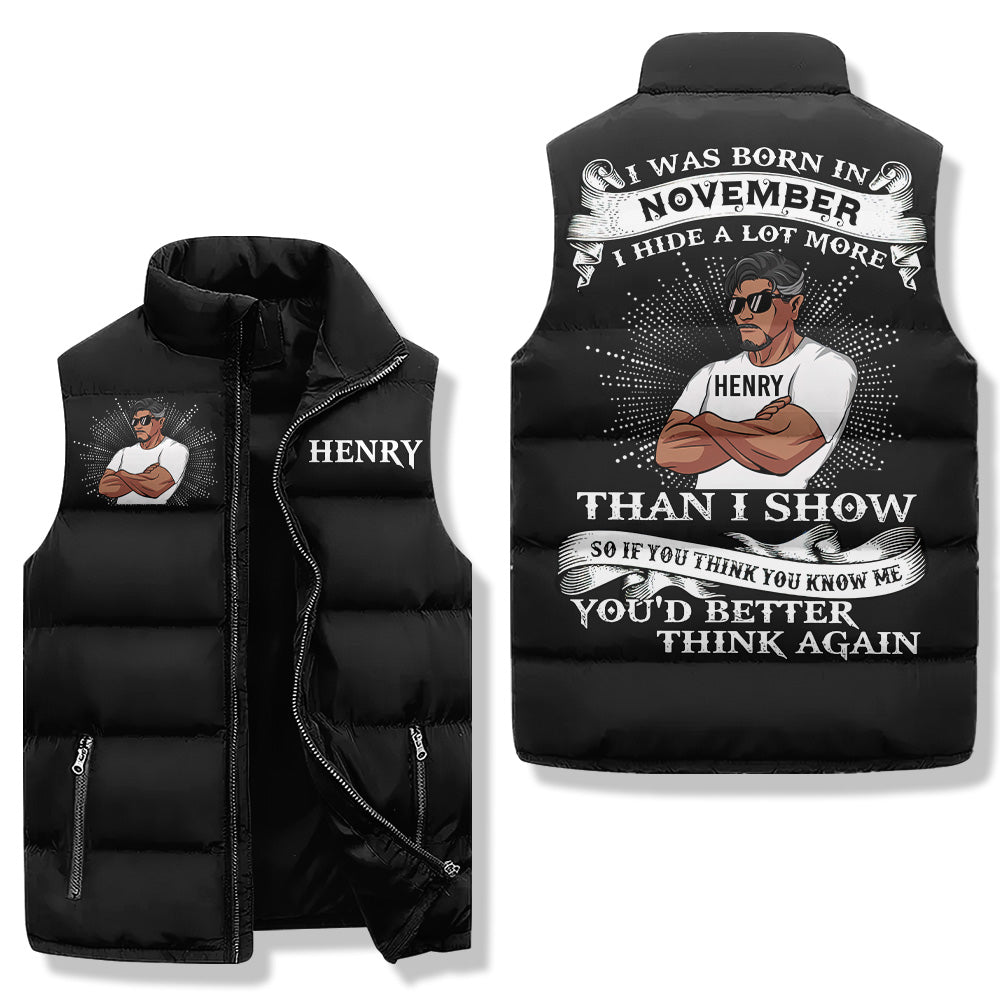 Puffer Vest - Personalised November Birthday Month, Gift Ideas For November Birthday Men