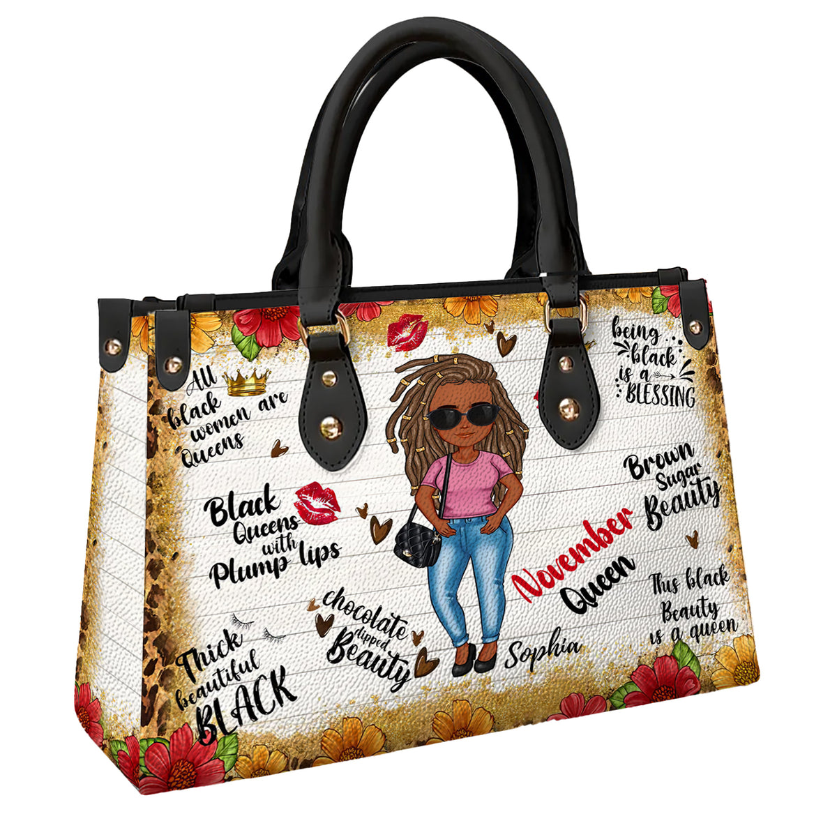 Personalized Leather Bag - Birthday, Handbag Personalized, Custom Birthday Gift, Queens Are Born In November