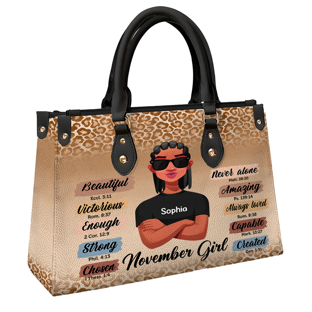 Personalized Leather Bag - November Birthday Gifts For November Queens, Queen Was Born In November