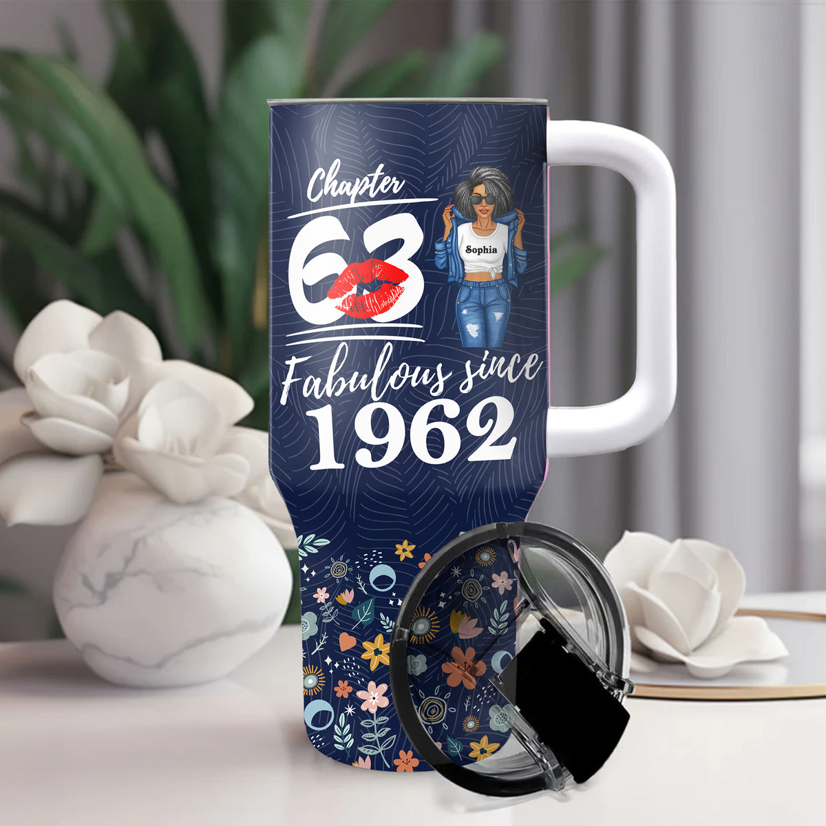 Personalized Tumbler With Straw, Gift Ideas 63rd Birthday Woman-ALK