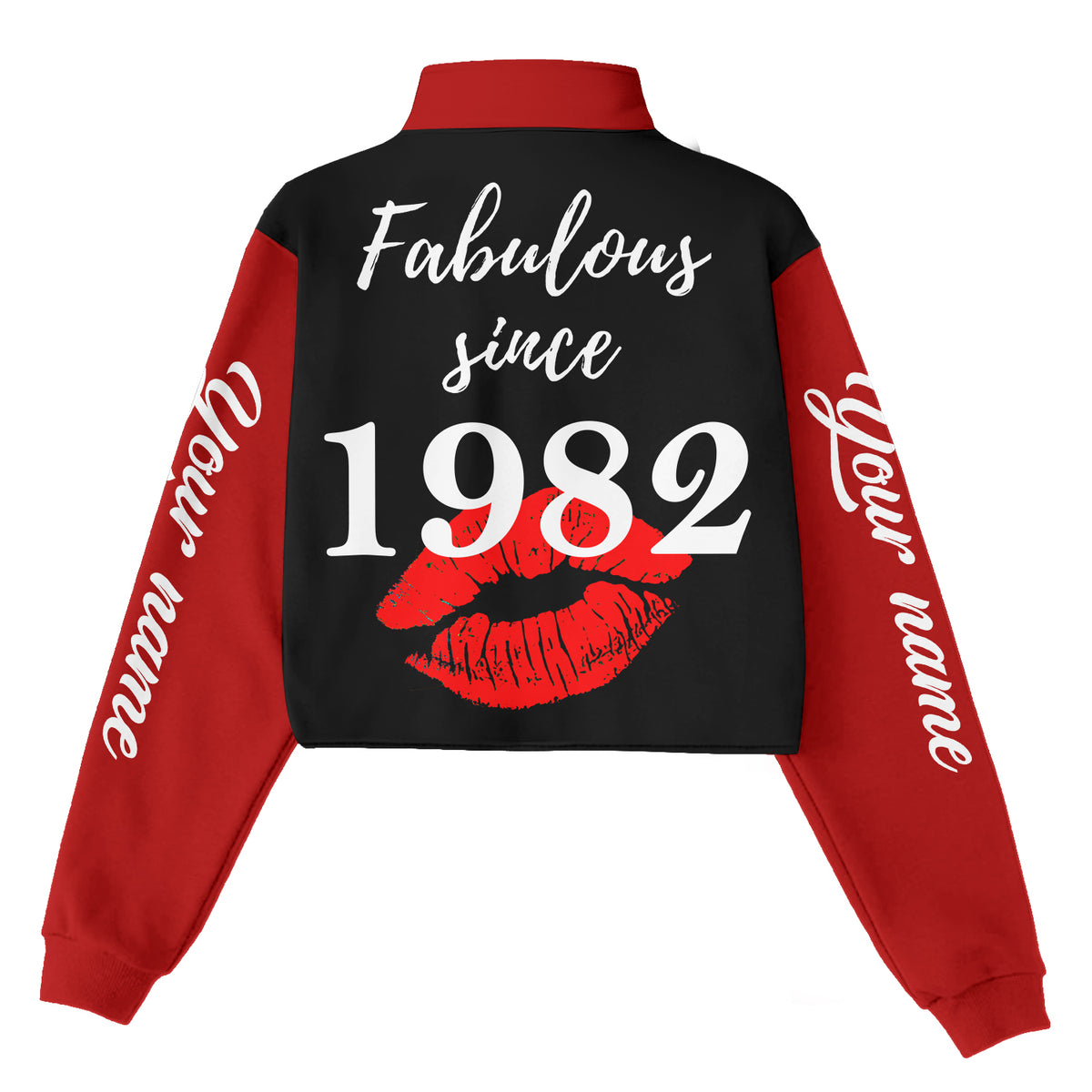 Women‘s Lapel Collar Cropped Sweatshirt - Chapter 42, Fabulous Since 1982 - ALK