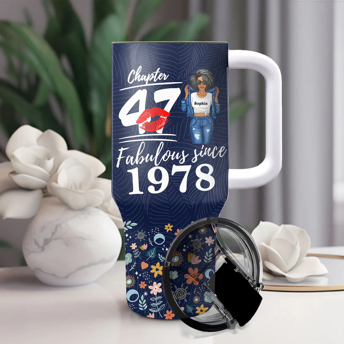 Personalized Tumbler With Straw, Gift Ideas 47th Birthday Woman-ALK