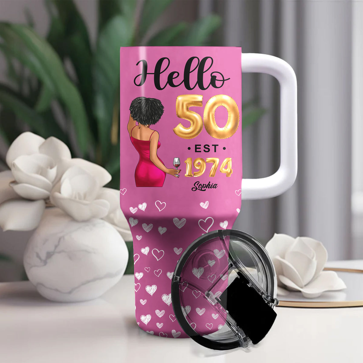 Personalized Tumbler With Straw, Gift Ideas 50th Birthday Woman-ALK