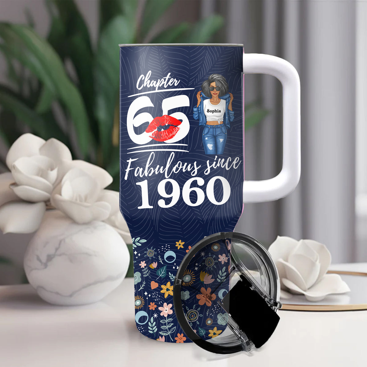 Personalized Tumbler With Straw, Gift Ideas 65th Birthday Woman-ALK