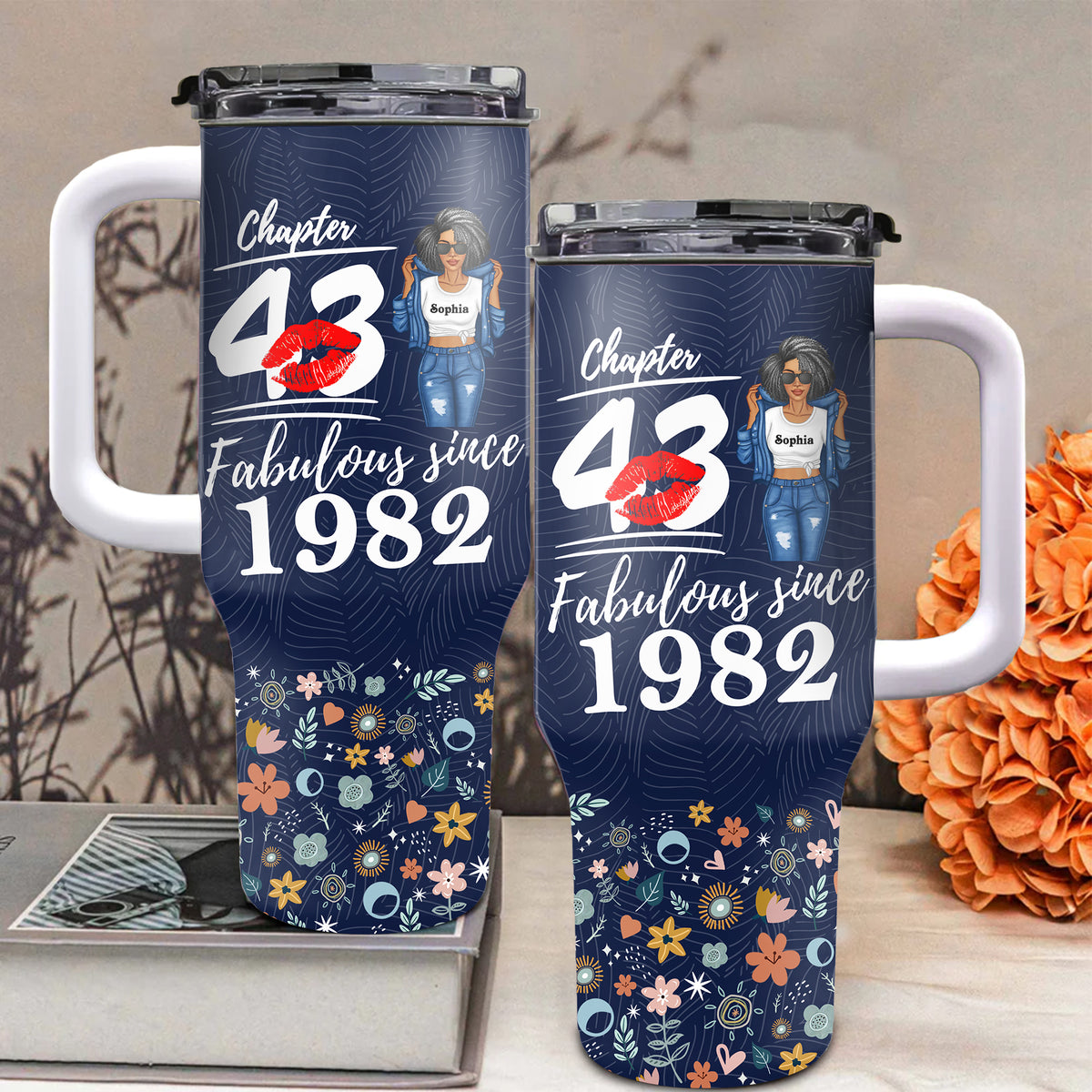 Personalized Tumbler With Straw, Gift Ideas 43rd Birthday Woman-ALK