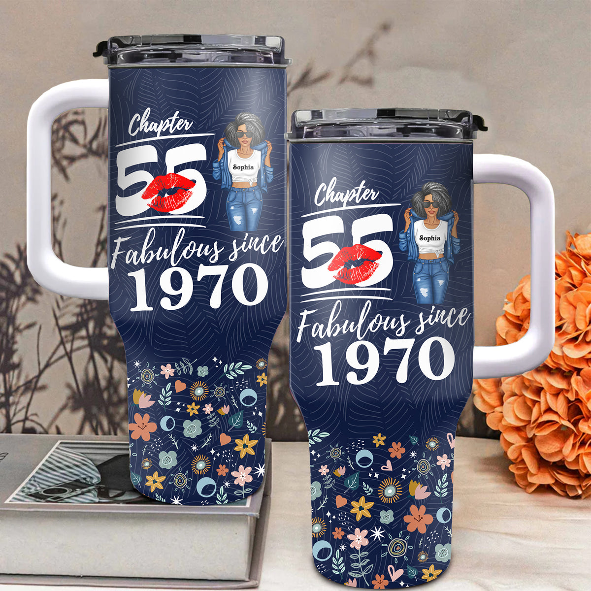 Personalized Tumbler With Straw, Gift Ideas 55th Birthday Woman-ALK