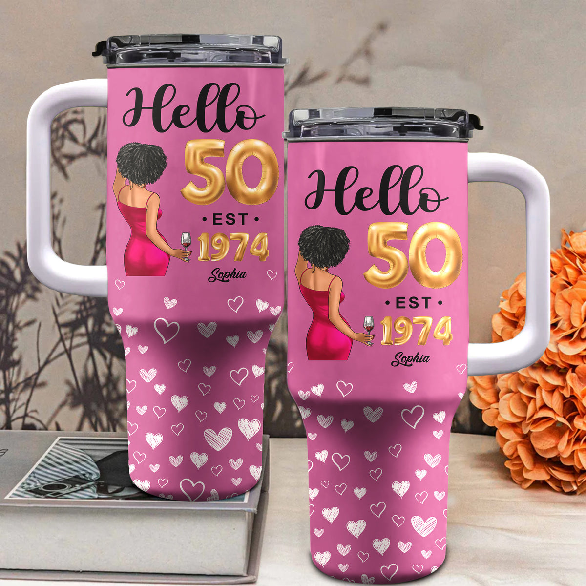 Personalized Tumbler With Straw, Gift Ideas 50th Birthday Woman-ALK