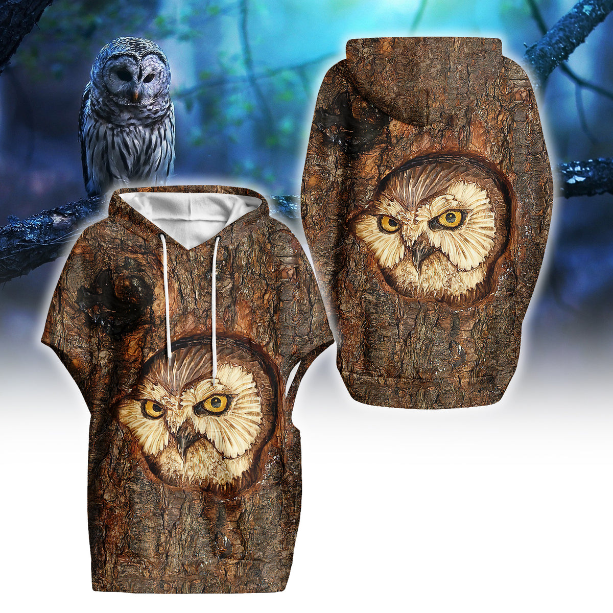 Women's Knitted Fleece Cloak With Kangaroo Pocket- Personalized Gift Ideas For Owl Lovers