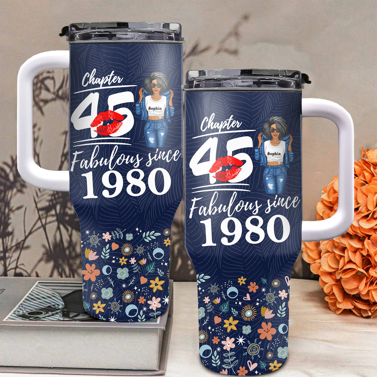 Personalized Tumbler With Straw, Gift Ideas 45th Birthday Woman-ALK