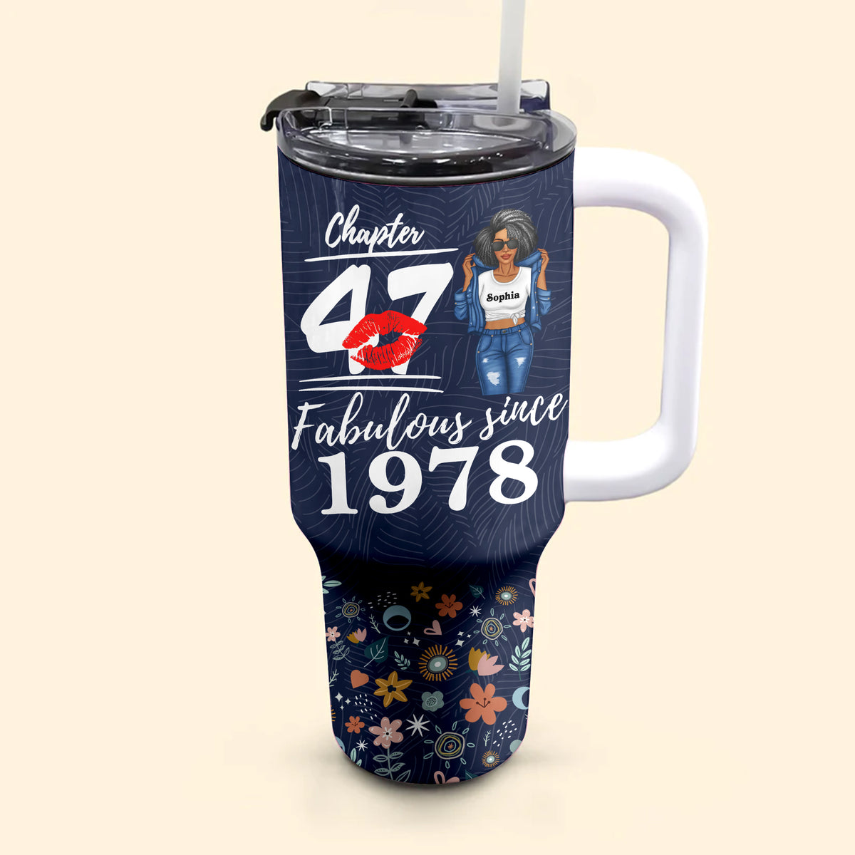 Personalized Tumbler With Straw, Gift Ideas 47th Birthday Woman-ALK