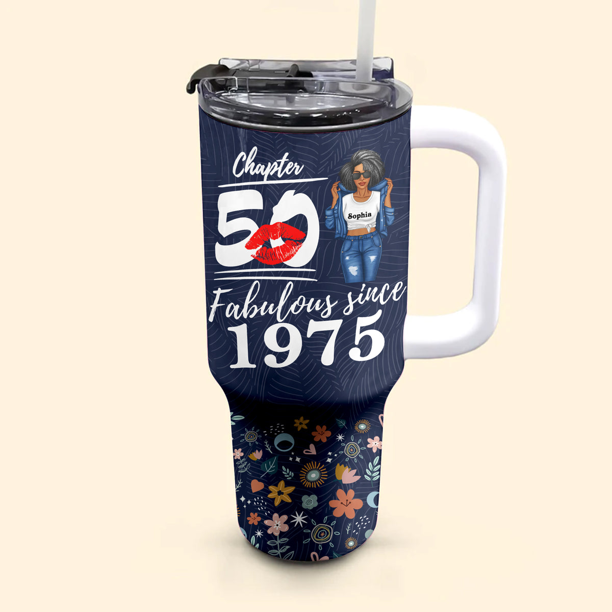 Personalized Tumbler With Straw, Gift Ideas 50th Birthday Woman-ALK