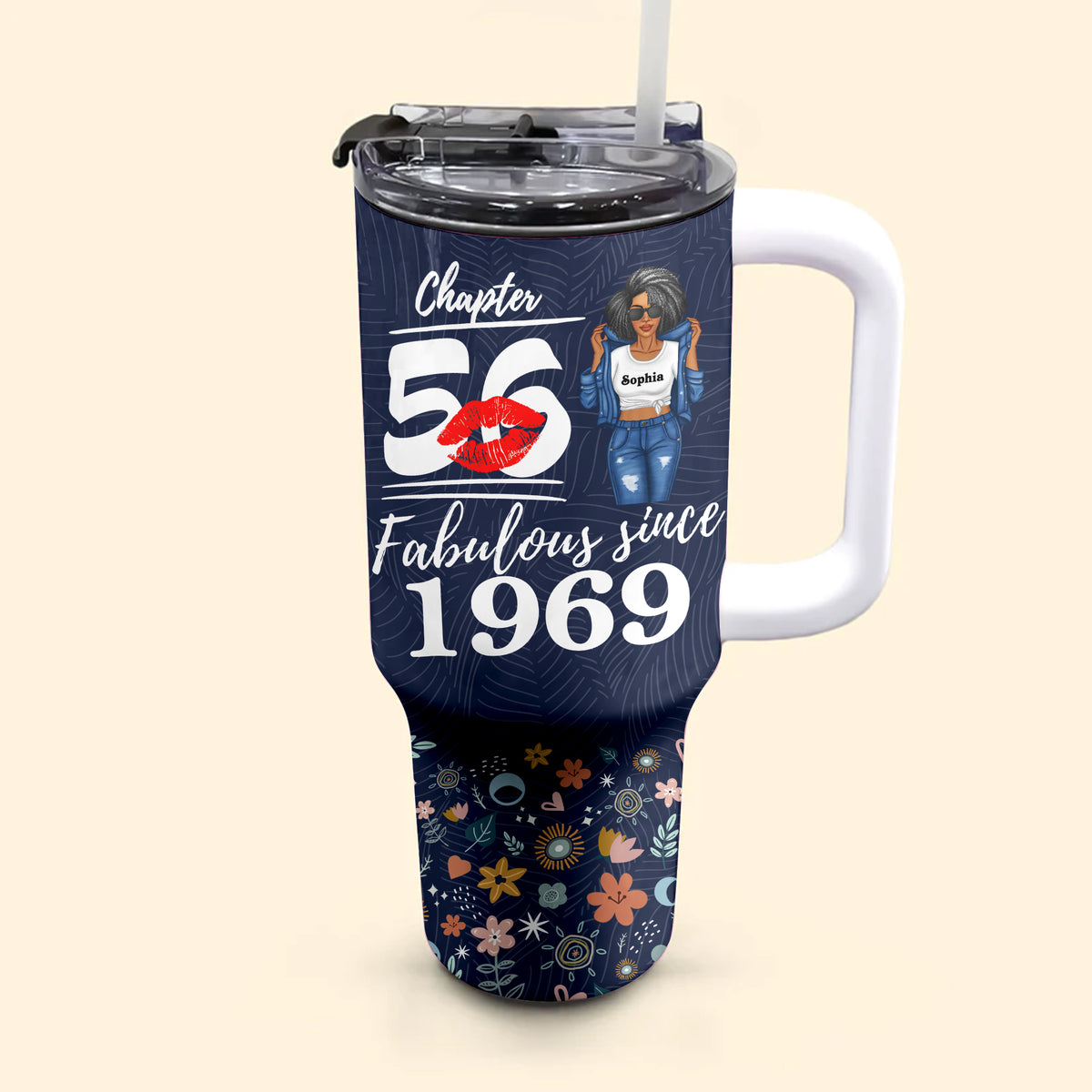 Personalized Tumbler With Straw, Gift Ideas 56th Birthday Woman-ALK