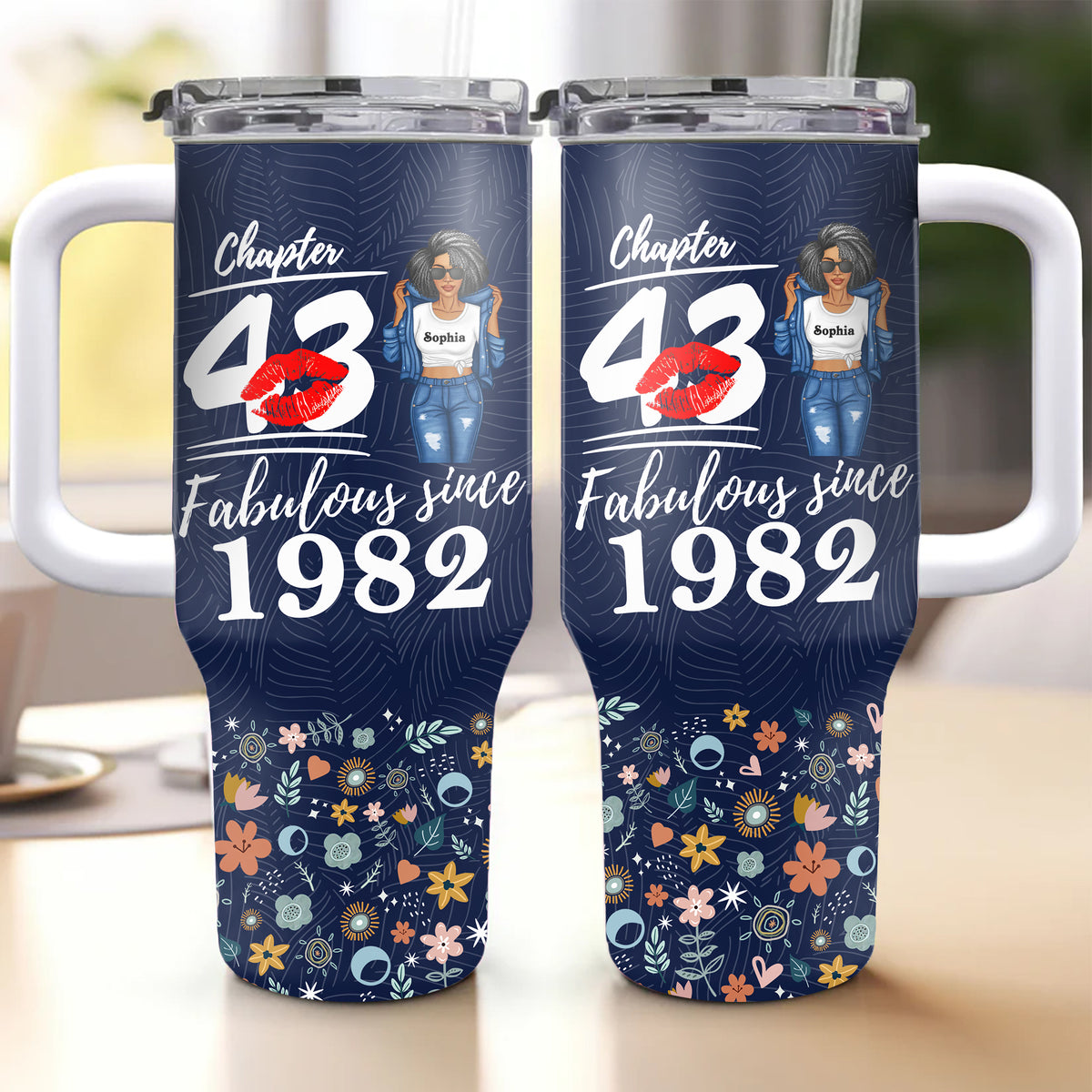 Personalized Tumbler With Straw, Gift Ideas 43rd Birthday Woman-ALK