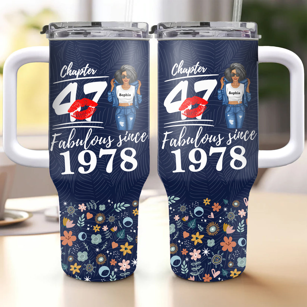 Personalized Tumbler With Straw, Gift Ideas 47th Birthday Woman-ALK