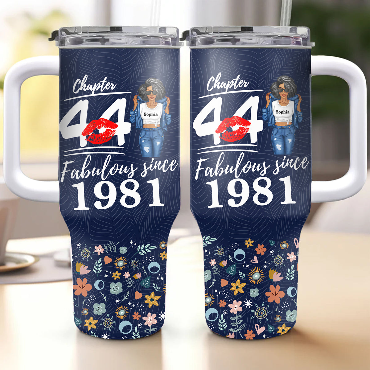 Personalized Tumbler With Straw, Gift Ideas 44th Birthday Woman-ALK